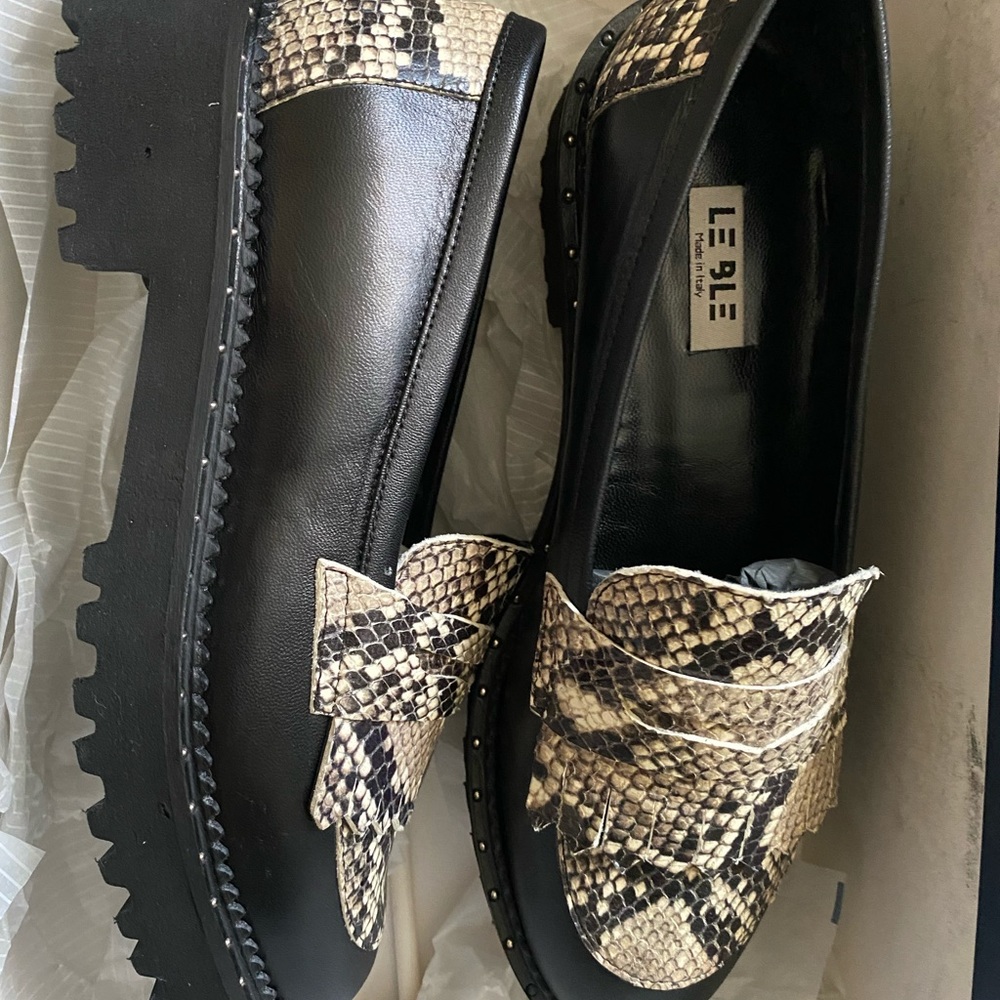 New Black Wedge Loafer Made In italy